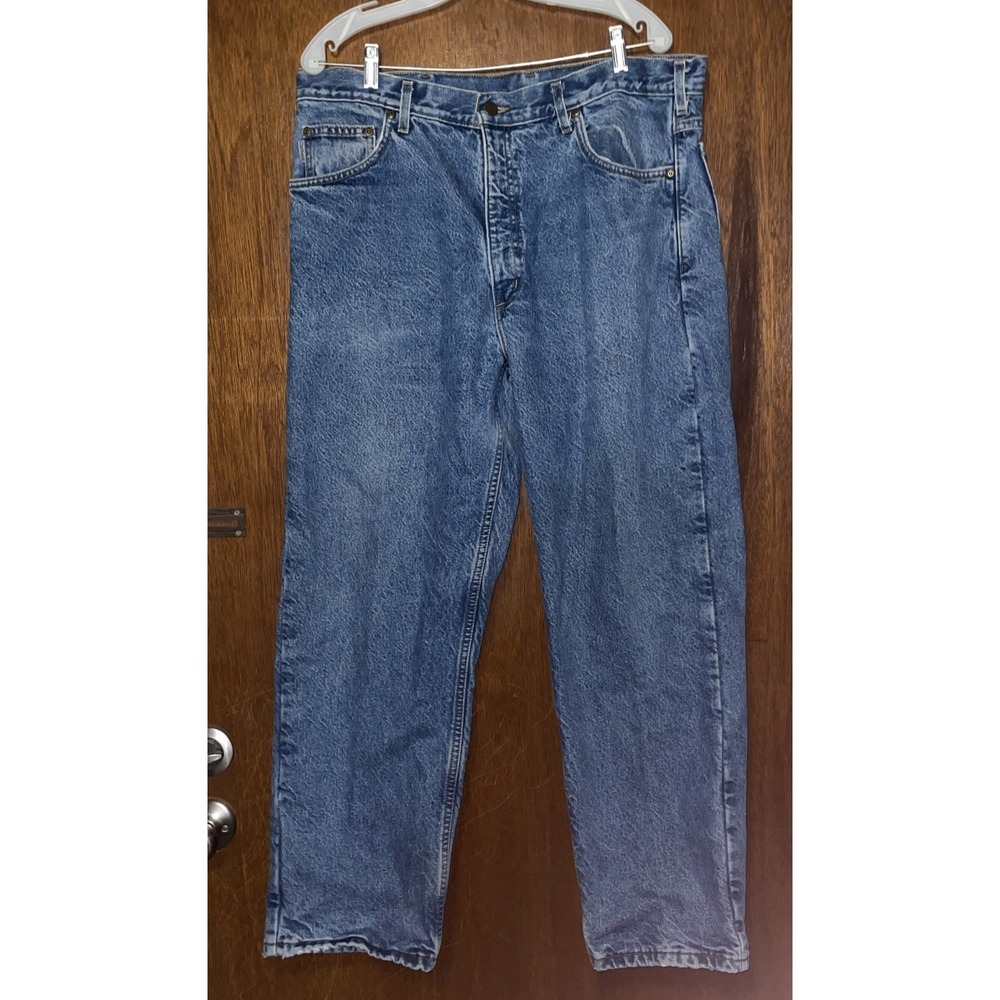 Vtg Carhartt Men's Flannel Lined Denim Jeans 38X30 Workwear Y2K B21DST Union